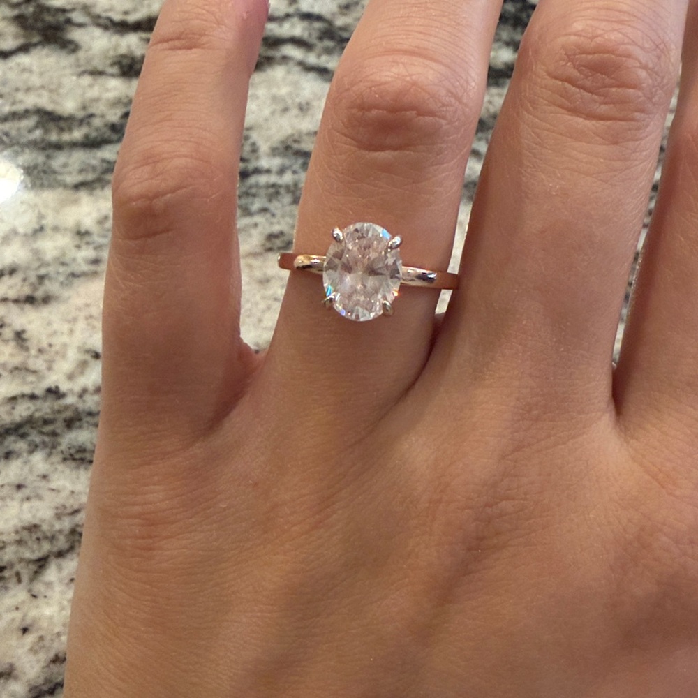 3CT Oval Cut Solitaire Ring 8 - Picture 10 of 13